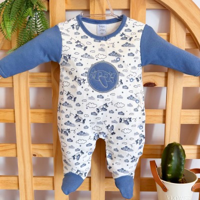 Macacão Trape Zape - Aviãozinho Azul Jeans